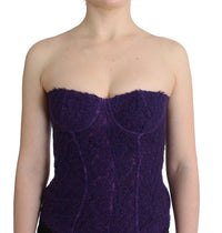 Thumbnail for Purple Lace Silk Blend Bustier Corset