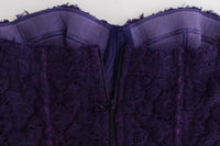 Thumbnail for Purple Lace Silk Blend Bustier Corset