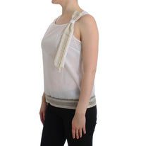 Thumbnail for Elegant White Bow-Detailed Sleeveless Top