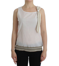 Thumbnail for Elegant White Bow-Detailed Sleeveless Top