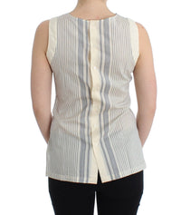 Thumbnail for Chic Striped Cotton-Silk Bow Top