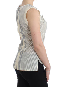 Thumbnail for Chic Striped Cotton-Silk Bow Top