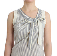 Thumbnail for Chic Striped Cotton-Silk Bow Top