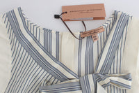 Thumbnail for Chic Striped Cotton-Silk Bow Top