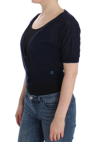 Thumbnail for Knit Blue Wool Sweater Cardigan