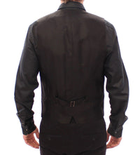 Thumbnail for Elegant Black Wool Silk Blend Dress Vest