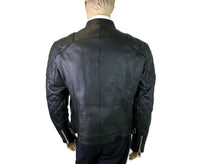 Thumbnail for Burberry Men's Black Leather Diamond Quilted Biker Jacket