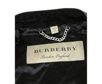 Thumbnail for Burberry Men's Black Leather Diamond Quilted Biker Jacket