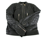 Thumbnail for Burberry Men's Black Leather Diamond Quilted Biker Jacket