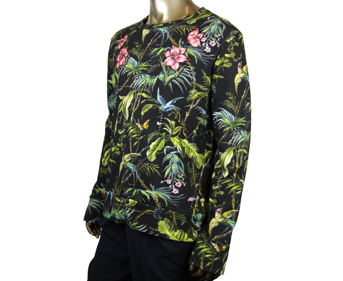 Gucci Men's Tropical Jungle Multicolor Cotton Small Sweatshirt