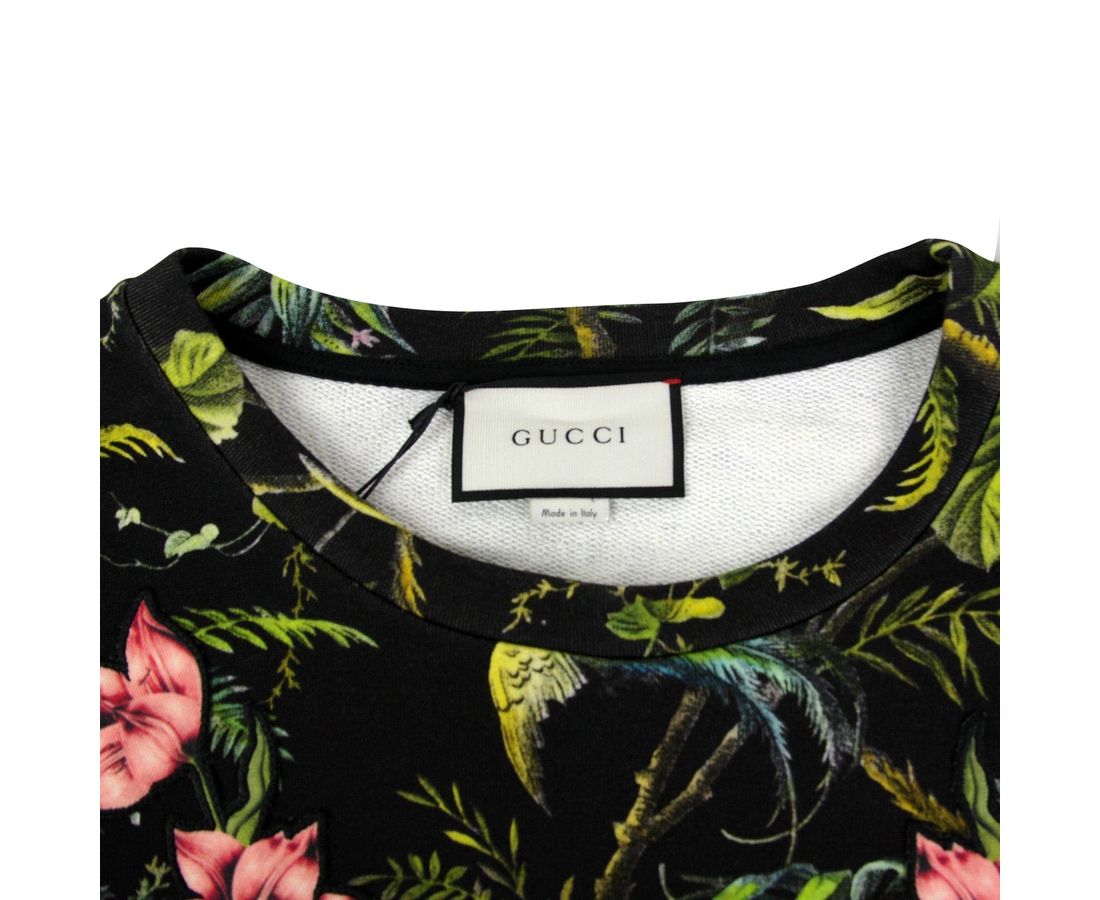 Gucci Men's Tropical Jungle Multicolor Cotton Small Sweatshirt