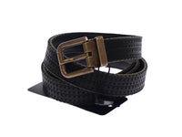 Thumbnail for Elegant Blue Leather-Cotton Blend Men's Belt