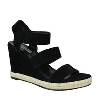 Thumbnail for Balenciaga Women's Wedge Platform Black Suede Sandals