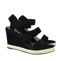 Thumbnail for Balenciaga Women's Wedge Platform Black Suede Sandals