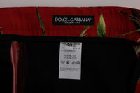 Thumbnail for Red Silk Bird Print Dress Pants