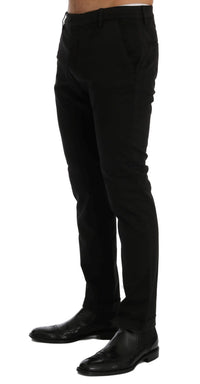 Thumbnail for Chic Black Slim Fit Cotton Stretch Pants