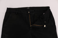 Thumbnail for Chic Black Slim Fit Cotton Stretch Pants