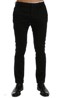 Thumbnail for Chic Black Slim Fit Cotton Stretch Pants