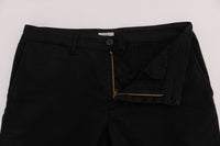 Thumbnail for Elegant Slim Fit Black Cotton Trousers