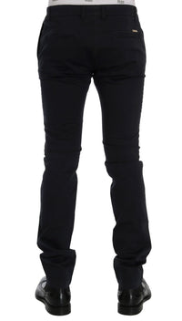 Thumbnail for Blue Cotton Stretch Chinos Pants