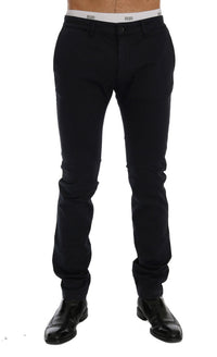 Thumbnail for Blue Cotton Stretch Chinos Pants