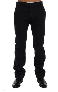 Thumbnail for Sleek Blue Cotton Stretch Pants for Men