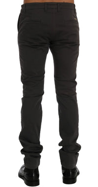Thumbnail for Elegant Slim-Fit Gray Cotton Trousers