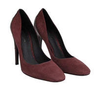 Thumbnail for Women's Dark Rose Suede Leather Luxe Heels