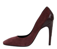 Thumbnail for Women's Dark Rose Suede Leather Luxe Heels