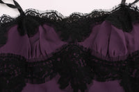 Thumbnail for Elegant Purple Silk Lace Shift Dress