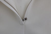 Thumbnail for Elegant White Wool Shift Dress with Gold Brooch