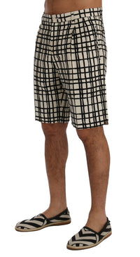 Thumbnail for Elegant Striped Cotton-Linen Shorts