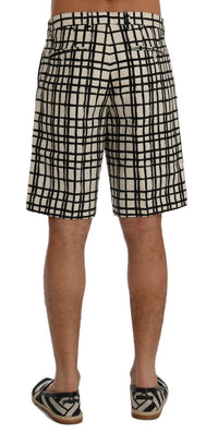 Thumbnail for Elegant Striped Cotton-Linen Shorts