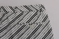 Thumbnail for Elegant Striped Cotton-Linen Shorts