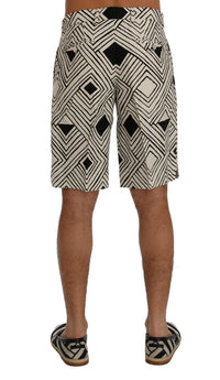 Thumbnail for White Black Striped Casual Shorts