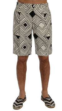 Thumbnail for White Black Striped Casual Shorts