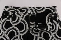 Thumbnail for Chic Black & White Patterned Linen Shorts