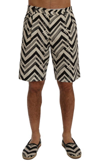 Thumbnail for Striped Casual Knee-High Shorts