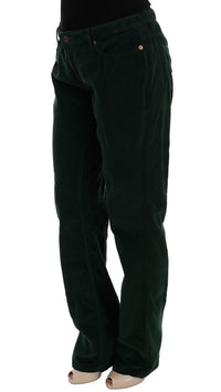 Thumbnail for Elegant Green Cotton Blend Trousers