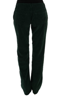 Thumbnail for Elegant Green Cotton Blend Trousers