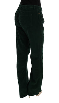 Thumbnail for Elegant Green Cotton Blend Trousers