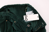 Thumbnail for Elegant Green Cotton Blend Trousers