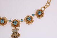 Thumbnail for Elegant Gold Crystal Statement Necklace