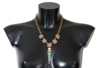 Thumbnail for Elegant Gold Crystal Statement Necklace