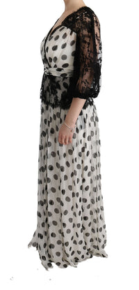 Thumbnail for Elegant Polka Dotted Full Length Gown