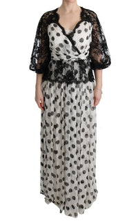 Thumbnail for Elegant Polka Dotted Full Length Gown