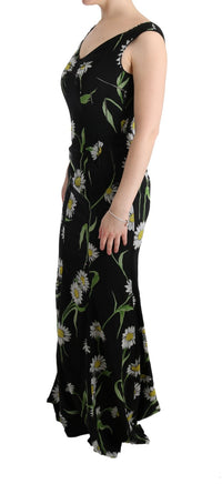 Thumbnail for Sunflower Print Full Length Sheath Dress