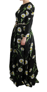 Thumbnail for Elegant Sunflower Maxi Gown with Crystals