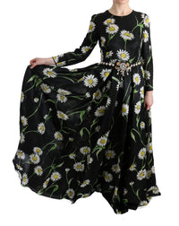 Thumbnail for Elegant Sunflower Maxi Gown with Crystals