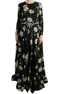 Thumbnail for Elegant Sunflower Maxi Gown with Crystals